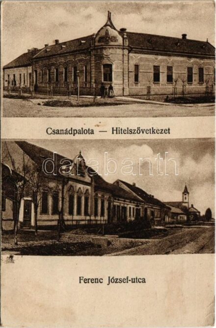 1922 Csanádpalota, Hitelszövetkezet, Takarékpénztár, Ferenc József út. M. Buja Gyula kiadása