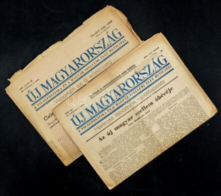 1947-1948 Új Magyarország c. újság 2 db száma (III. évf. 4. sz., IV. évf. 1. sz.), sérült