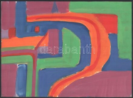 Rác András (1926-2013), kétoldalas mű: Absztrakt kompozíció. Tempera, karton. Jelzés nélkül. Proveniencia: A művész hagyatéka. 22,5x31 cm