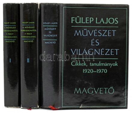 Fülep Lajos: A művészet forradalmától a nagy forradalomig. Cikkek, tanulmányok. I-II. Bp., 1974, Magvető. 660+765 oldal. Kiadói egészvászon kötés, kiadói papír védőborítóval, II. kötet védőborítója kissé sérült. + Fülep