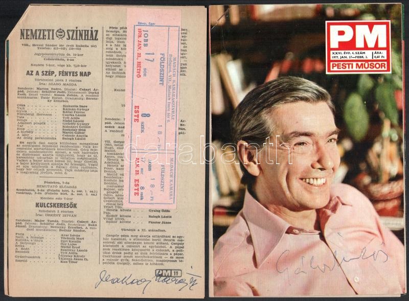 A Pesti Műsor címlapjai rajta Avar István Sinkó László, Mensáros László, Makay Margit, Tolnai Miklós, Gábor Miklós, Polgár László, Miller Lajos, Nagy János, László Margit autográf aláírásaival. - Image 2