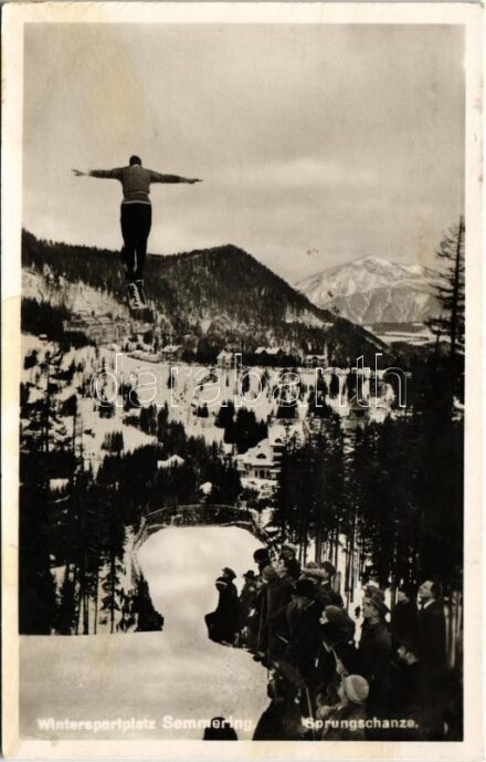 1939 Wintersportplatz Semmering. Sprungschanze / Winter sport in Semmering, ski jump (fl)