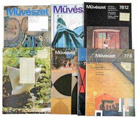 1976-78 A Művészet c. folyóirat 8 db száma 16 db aláírással. Losonczy Tamás, Varga Imre, Bartha László, Aknay, Gorka Lívia. Kis Roóz Ilona, stb.