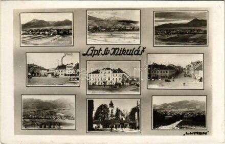 1936 Liptószentmiklós, Liptovsky Mikulás; mozaiklap / multi-view postcard