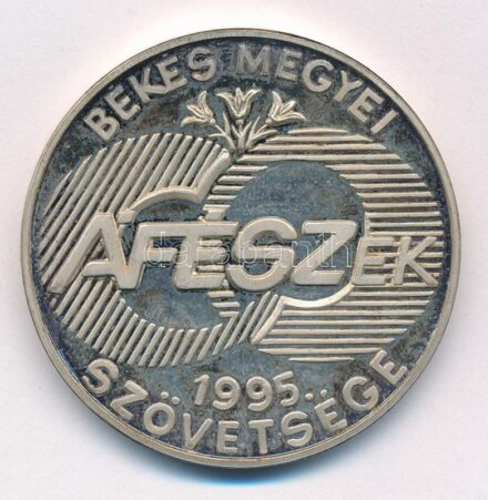 Rajki László (1939-) 1991. 'Békés megyei ÁFÉSZek Szövetsége' Ag emlékérem (35,63g/0.835/42mm) T:1 (eredetileg PP) patina