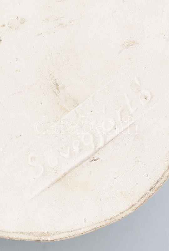 Sövegjártó Mária (1942-):mázas kerámia falidísz, jelzett, hibátlan 20 cm - Image 2