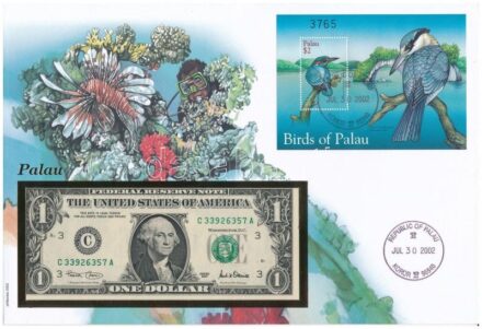 Amerikai Egyesült Államok 2001. 1$ felbélyegzett borítékban, bélyegzéssel T:I USA 2001. 1 Dollar in envelope with stamp and cancellation C:UNC