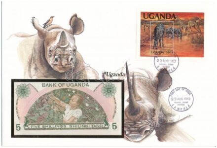 Uganda 1982. 5Sh felbélyegzett borítékban, bélyegzéssel T:I Uganda 1982. 5 Schilling in envelope with stamp and cancellation C:UNC