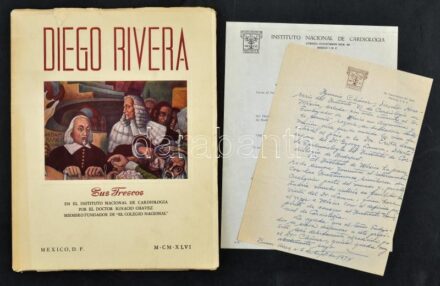 Diego Rivera Sus Frescos En El Instituto Nacional De Cardiologia. Por El Doctor Ignacio Chavez. Miembro Fundador de 'El Colegio Nacional'. Mexico, D. F., 1946., Sociedad Mexicana de Cardiologia. Diego Rivera munkáinak reprodukcióival