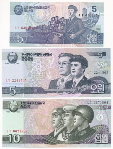Észak-Korea 1998. 5W + 2002. 5W T:I North Korea 1998. 5 Won + 2002. 5 Won C:UNC Krause P#40, P#58