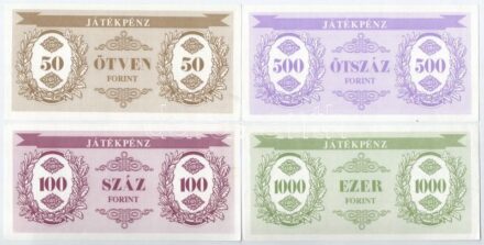 'Játékpénz' 50-1000Ft (4xklf), egyoldalas T:I-