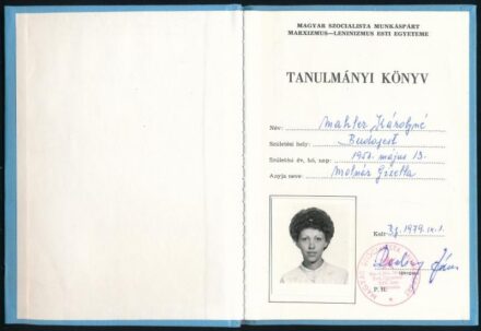 1979 MSZMP Esti Egyetem leckekönyve