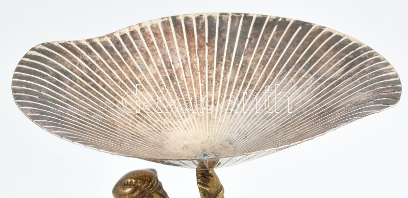 Figurális kínáló, réz és fém, jelzés nélkül, kopott, m: 32 cm - Image 4