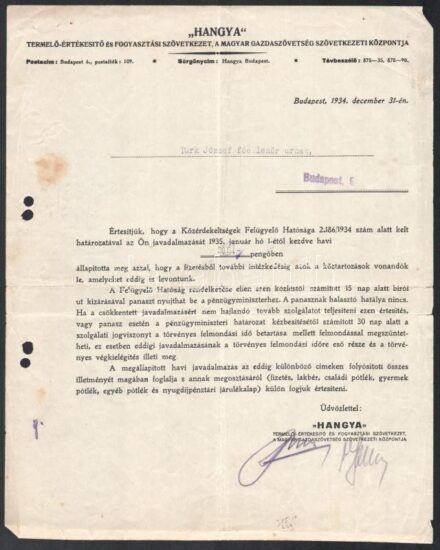 1934 2 db Hangya fejléces levél