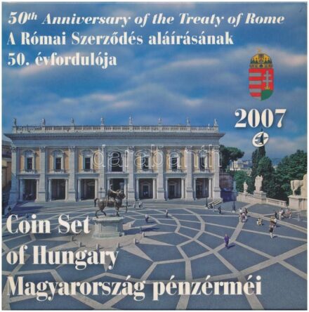 2007. 1Ft-100Ft (8xklf) forgalmi sor szettben, benne 50Ft '50 éves a Római Szerződés' T:BU Adamo FO41