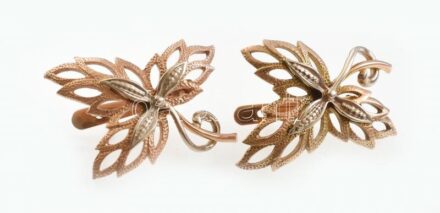 Arany (Au) 14K fülbevalópár, jelzett, 3×2 cm, nettó: 7 g
