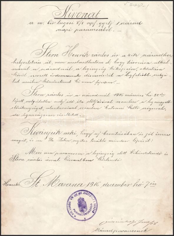 1916. 12.07. St Marana harctéri napi parancs - Image 2