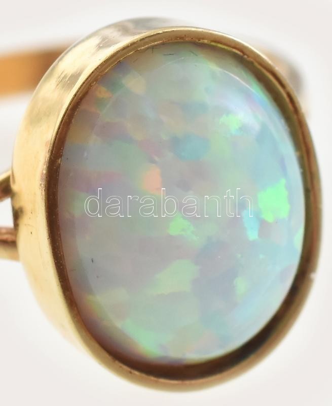 Arany (Au) 14K opálköves gyűrű, jelzett, méret: 55, bruttó: 3,1 g - Image 2