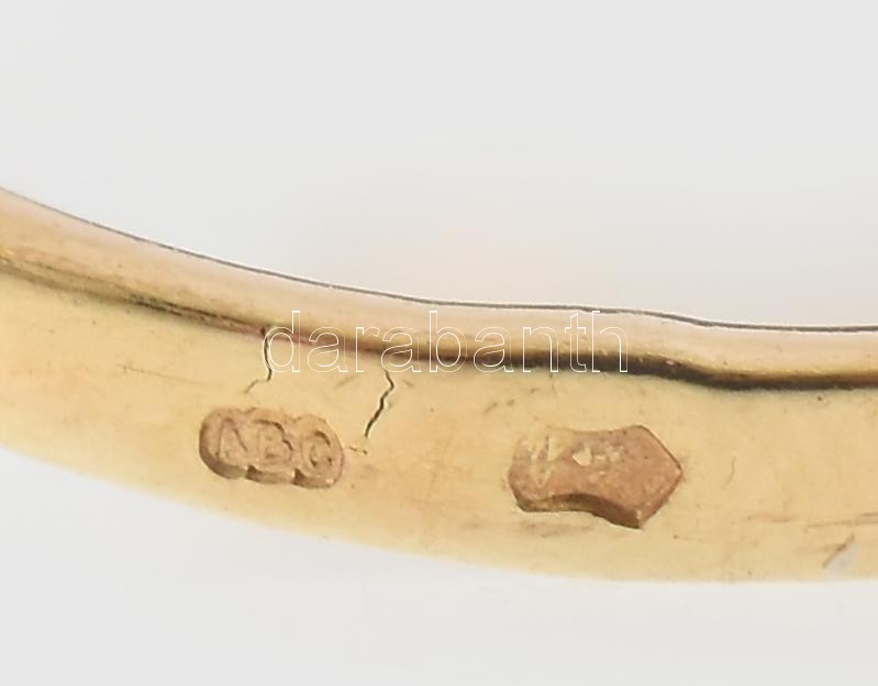 Arany (Au) 14K opálköves gyűrű, jelzett, méret: 55, bruttó: 3,1 g - Image 4