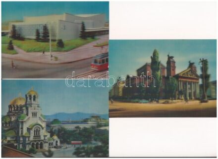 3 db MODERN 3D dimenziós képeslap: Szófia / 3 modern dimensional (3D) postcards: Sofia