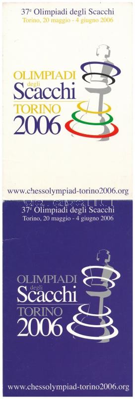 2006 Torino, 37e Olimpiadi degli Scacchi / 37. Sakkolimpia kinyitható képeslapja / 37th Chess Olympics folding postcard