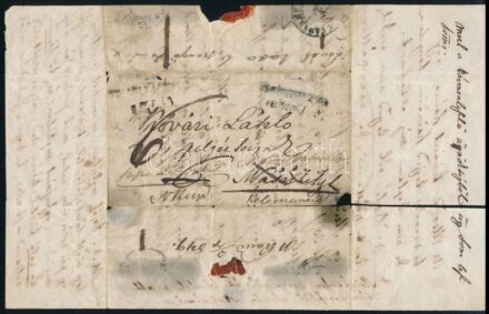 1849 Kővári Lászlónak írt levél, aki a kolozsvári Ellenőr c. napilap szerkesztőjének, aki később haditudósító volt Bem táborában. Feladója Tilsch János