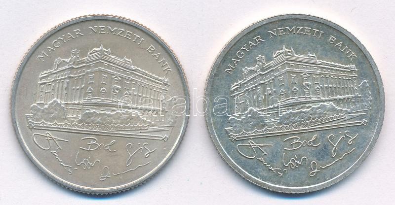 1992-1993. 200Ft Ag 'MNB' (2xklf) T:1-,2 patina Adamo F13
