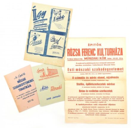 cca 1955 Építők klubja plakát és műsorfüzetek összesen négy darab