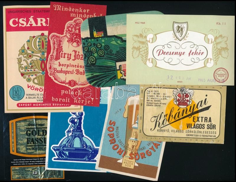 8 db retró italcímke