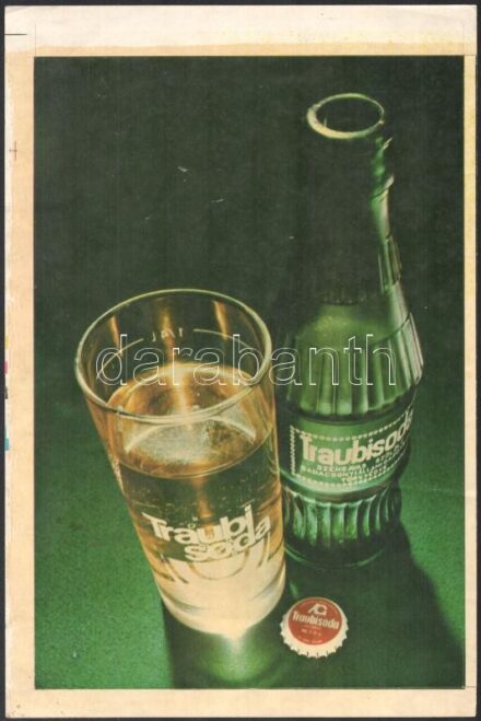 cca 1980 2 darab retró üdítő reklám Traubisoda 19 x 31 cm Cola extra matrica 22 x 32 cm