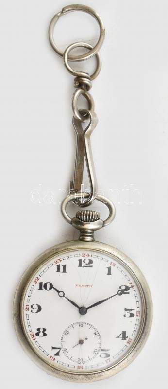 Zenith zsebóra. Működő szép állapotban, számlapon hajszálrepedéssel d: 50 mm