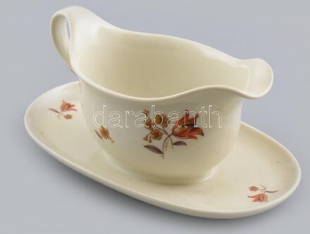Arzberg, matricás porcelán szoszié, szószos kiöntő, matricás porcelán, apró kopásnyomokkal, jelzett, 20x11x10cm