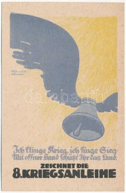 Zeichnet die 8. Kriegsanleihe. Ich klinge Krieg, ich singe Sieg - Mit offner Hand schützt Ihr das Land. Fritz Schneller & Co. / WWII German Nazi NS propaganda s: Otto Lietz (12 x 7,9 cm) (Rb) - REPRINT