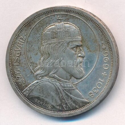 1938. 5P Ag 'Szent István' T:1- patina, kis ph Adamo P8.1