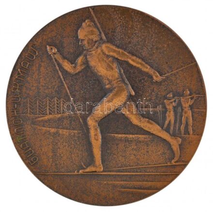 Szovjetunió 1982. 'Biatlon - 'Izmash'' Br díjérem műanyag tokban (57mm) T:1- patina / Soviet Union 1982. 'Biathlon - 'Izmash'' Br award medal in original case (57mm) C:AU