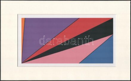 Jelzés nélkül: Sávok, nyomat, paszpartuban, 13×26 cm