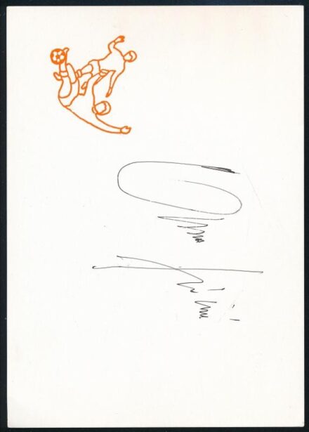 Albert Flórián válogatott labdarúgó aláírása kártyán / Hungarian football player autograph signature