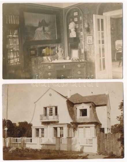 1929 Nyitra, Nitra; Dombay (?) villa, belső - 2 db fotó / villa interior - 2 photos