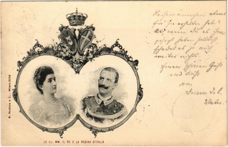 1900 Le Ll. Mm. Il Re e La Regina d'Italia / Victor Emmanuel III, King of Italy and Elena of Montenegro, Queen of Italy