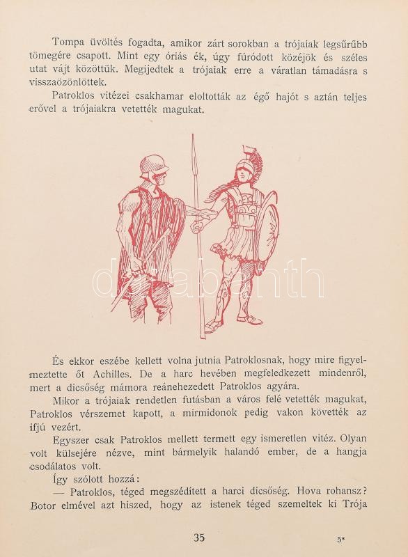 Gaal Mózes: Achilles haragja. Mühlbeck Károly rajzaival. Bp., 1927, Singer és Wolfner (Hornyánszky Viktor-ny.). A borító Kolozsváry Sándor munkája. Illusztrált kiadói félvászon-kötés, a kötéstáblákon apró sérülésekkel. - Image 2