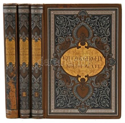 Czuczor Gergely összes költői művei. Első teljes kiadás. Életrajzzal és jegyzetekkel ellátva. Sajtó alá rendezte: Zoltvány Irén. Bp., 1899, Franklin-Társulat, 1 t. + 331+[5] p., 1 t. + 278 p., [1] t. + 335+[1] p. Kiadói gazdagon