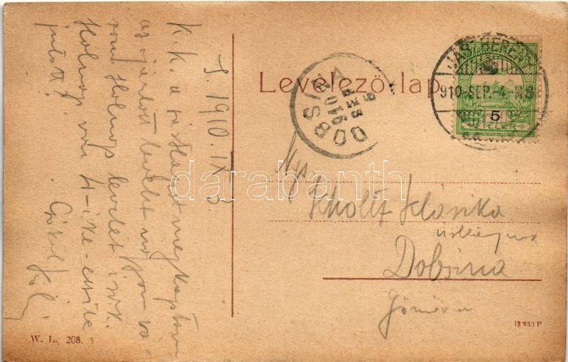 1910 Jászberény, Megyeháza. W.L. 208. (gyűrődés / crease) - Image 2