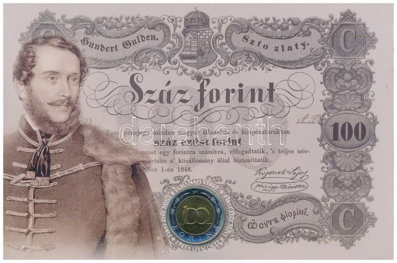 2002. 100Ft Ni-Cu-Zn 'Kossuth' elsőnapi veret sorszámozott '008916' díszlapon T:1 Adamo FOEM1