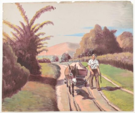 Pataki Ferenc (1941-): Csacsi. Vegyes technika, papír, jelzett, kis sérüléssel 49x59cm