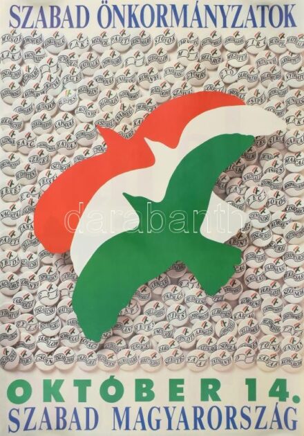 cca 1989-1990 4 db Szabad Demokraták Szövetsége (SZDSZ) választási plakát, feltekerve, 58x40 cm körüli méretben