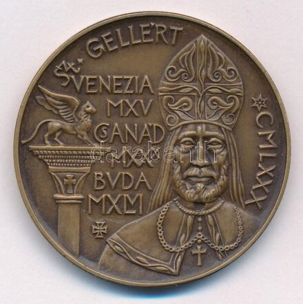 1980. 'Szent Gellért / Szeged MDCCCLXXX - Árvízi fogadalom MCMLXXX' kétoldalas bronz emlékérem (42,5mm) T:1-