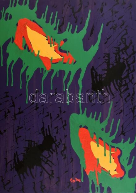 Czibor Ildikó (1969- ): Plazmák, olaj, farost, jelzett, 70×50 cm