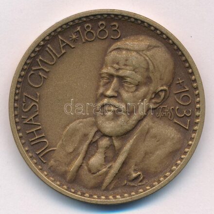 Tóth Sándor (1933-2019) 1983. 'Juhász Gyula / Éremgyűjtők Szervezete Szeged' egyoldalas bronz emlékérem (42,5mm) T:1-