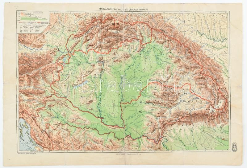 Magyarország politikai térképe. Hinvéd térképészeti intézet, foltos, sérült. 42x30 cm - Image 2