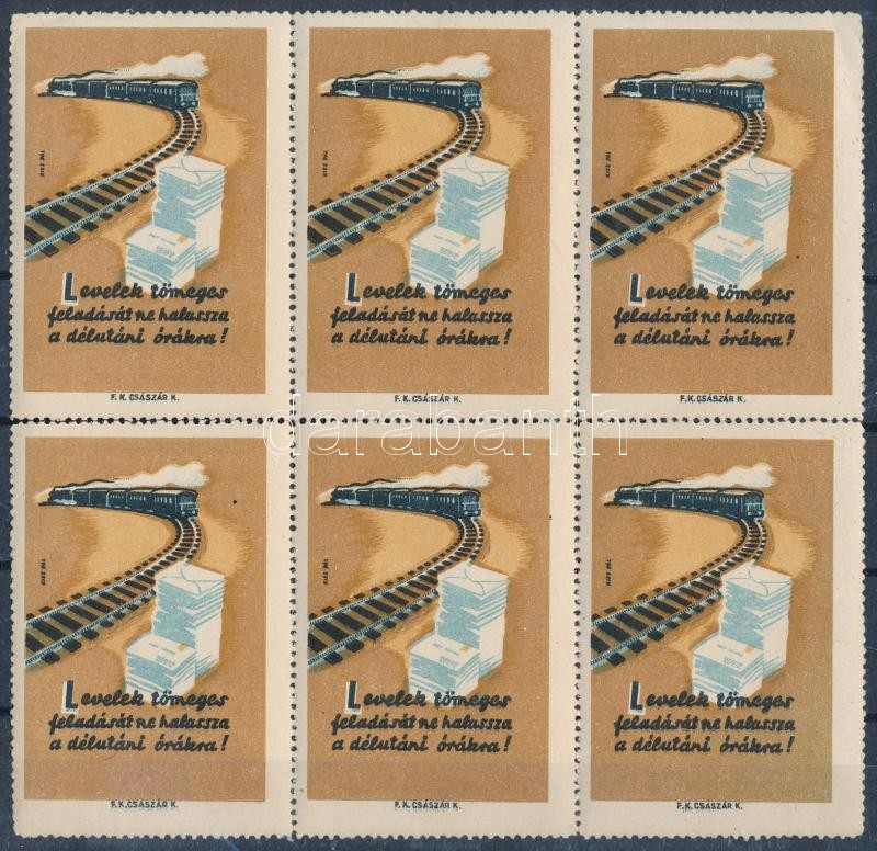 Levelek tömeges feladása levélzáró hatostömb